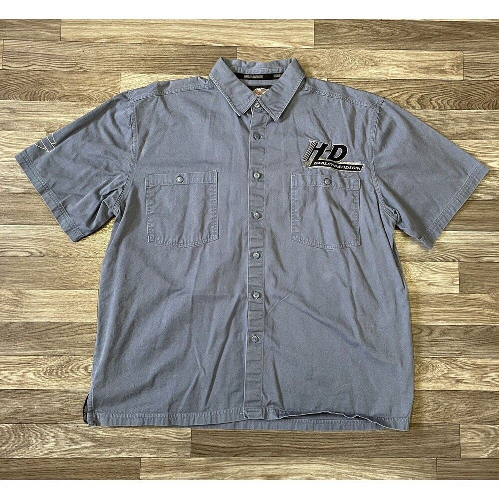 Harley Davidson Mechanic Shirt Men’s XL Pockets Thick Work Garage Heavyweight
